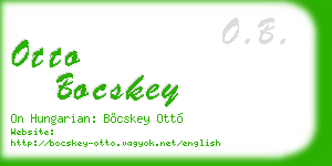 otto bocskey business card